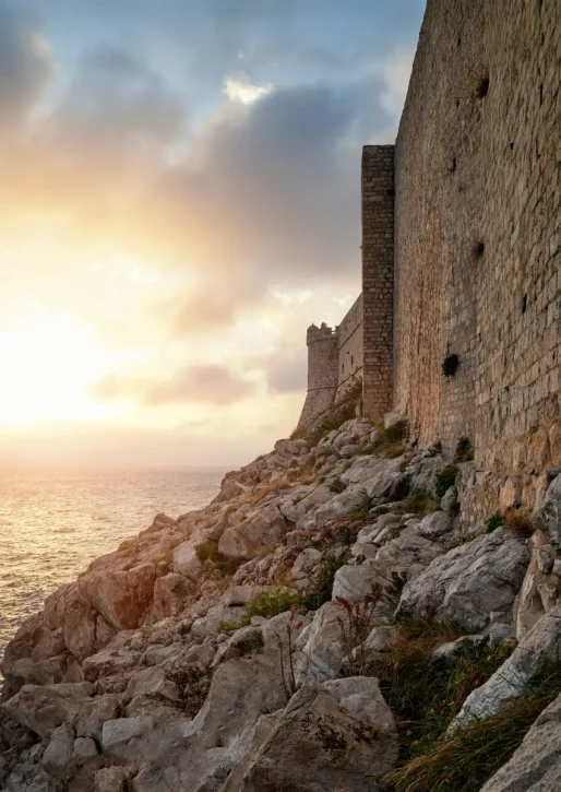 the city walls at sunset