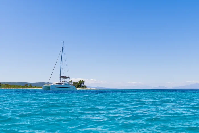 catamaran sailing the sea