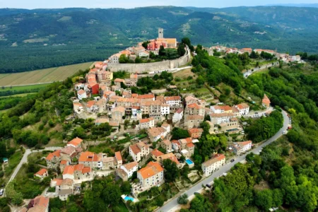 aerial view of Motovun Croatia