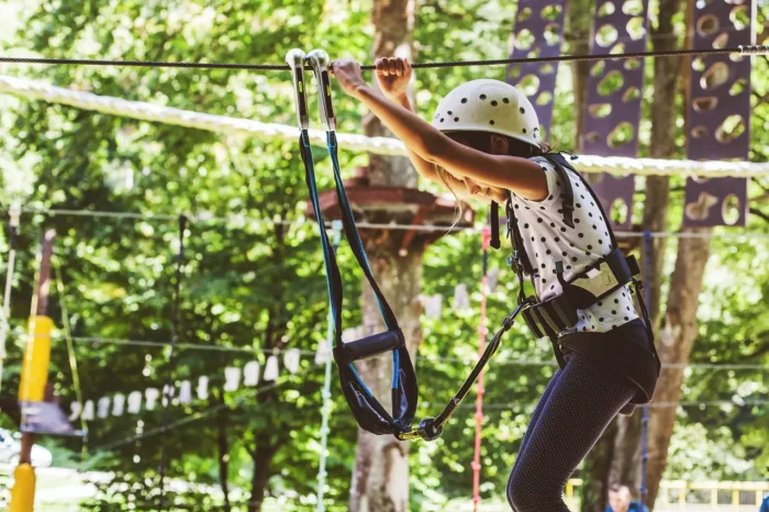 Girl enjoying Adrenalin Park Medulin