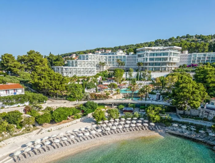 Amfora beach and hotel in the background