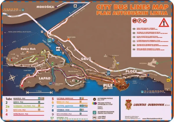Bus Lines Map Dubrovnik