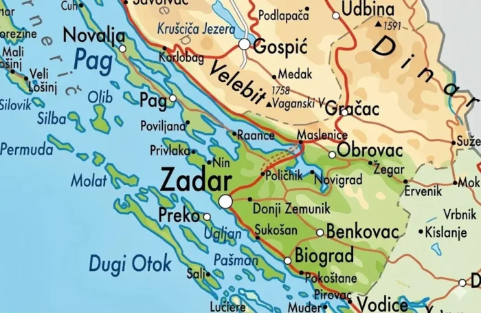 Zadar Region Map